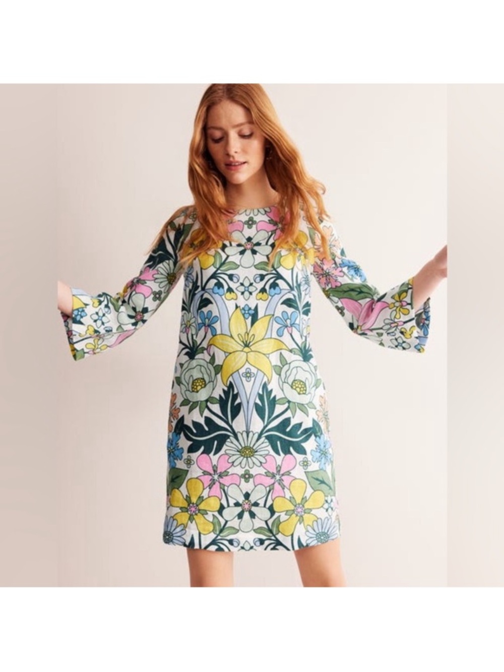 Boden Flare 100% Linen short Dress